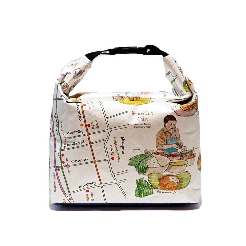 Lunch Bag / Thailand Foods Design Thermal Washable Paper Bag - Lunch Boxes - Waterproof Material White