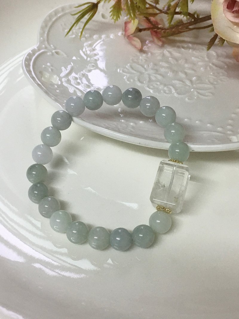 心忱-翡翠 白幽靈 - 手鍊/手環 - 水晶 白色