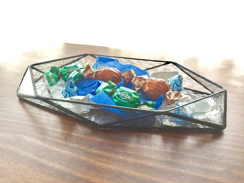 Stained glass tray · Bateau (clear) - Small Plates & Saucers - Glass Transparent