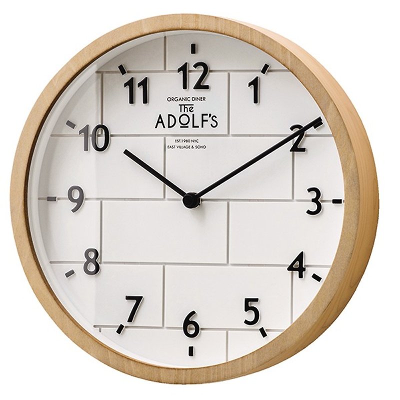 Lclif- 簡約方磚 靜音 時鐘 掛鐘(白) - 時鐘/鬧鐘 - 木頭 白色
