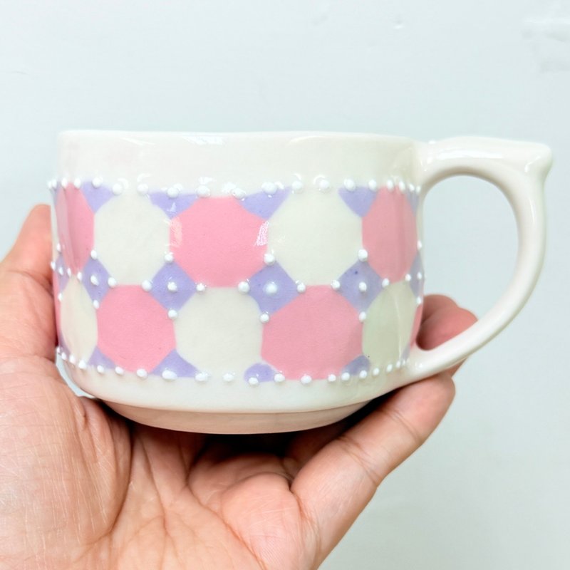 Purple pink hands-on art coffee cup - Mugs - Porcelain Purple