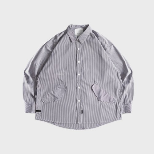 DYCTEAM® DYCTEAM - Wide striped Patch pocket shirt (white)