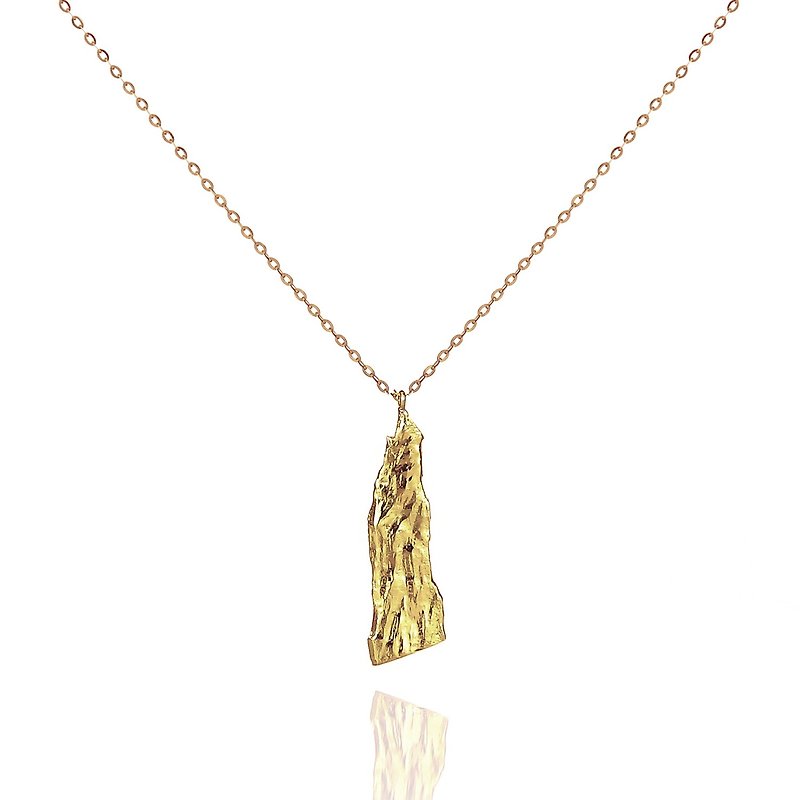 AYATIME/Shan Sheng [Mount Nine] 18K Gold Aesthetics, Song Dynasty Literati Landscape Contemporary Reproduction Minimalist Bone Chain - Necklaces - Precious Metals Gold