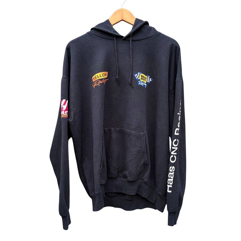 VINTAGE 2000s HAAS CNC Racing NASCAR Hoodie BEST BUY Yellow Racing XL - 男夾克/外套 - 其他材質 黑色