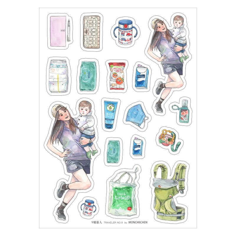 9號旅人 貼紙 / TRAVELER NO.9 stickers - 貼紙 - 紙 