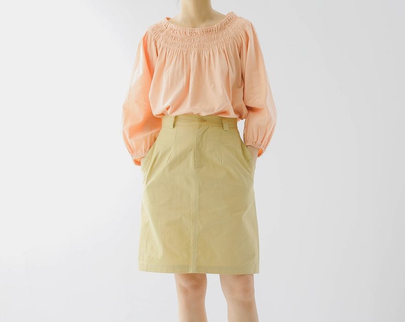 【柔和桃】法式復古 溫柔顯白/縮褶棉紡小衫 - 女上衣/長袖上衣 - 棉．麻 粉紅色