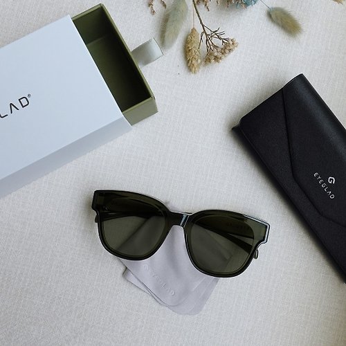 EYEGLAD時尚休閒&運動太陽眼鏡 VueChic | 輕時尚套鏡 UV400 透明綠 - 綠片