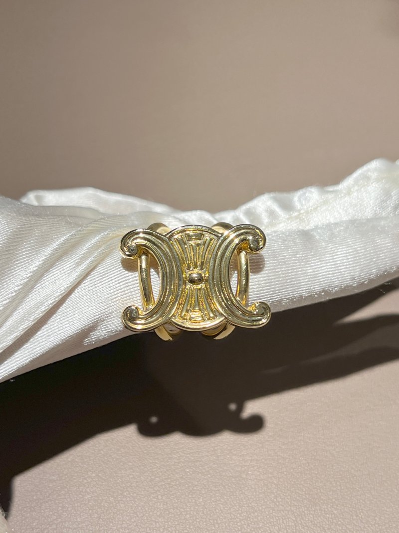 Celine稀有凱旋門金色絲巾扣絲巾環 日本中古Vintage - 其他 - 其他金屬 金色