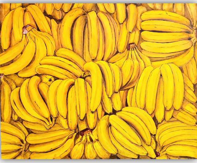 バナナ絵画フルーツオリジナルアート静物油絵食品壁アートワーク 