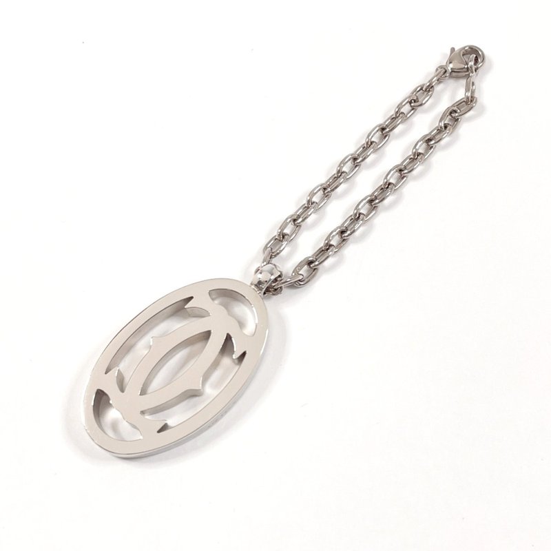 【日本直送 中古美品】カルティエ CARTIER チャーム キーホルダー T1220148 ダブルシー ロゴ メタル シルバー - 吊飾/掛飾 - 貴金屬 銀色