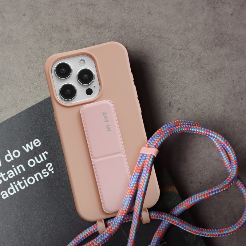 Urban Colourful TPU Crossbody iPhone Case , Adjustable Resizable Rope - เคส/ซองมือถือ - พลาสติก สึชมพู