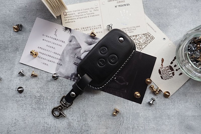 Honda car key cover key case handmade cowhide customized lettering gift custom color - ที่ห้อยกุญแจ - หนังแท้ หลากหลายสี