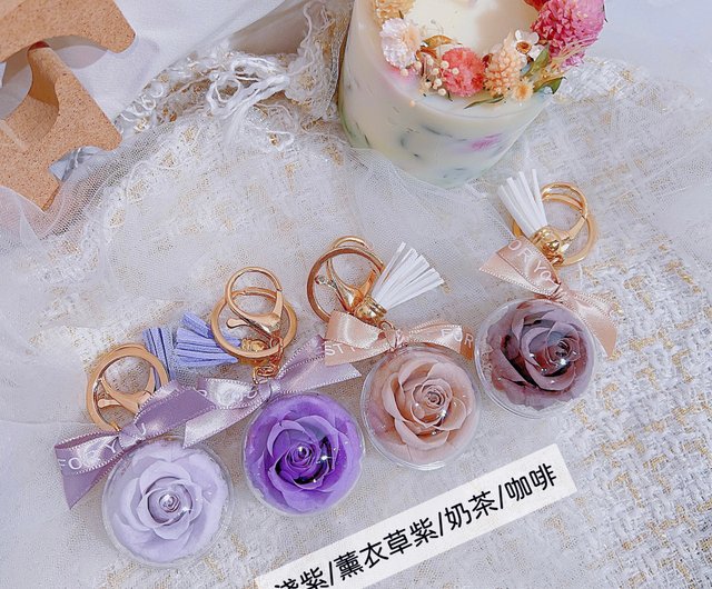 FengFlower 【枯れない薔薇のキーホルダー】ドライフラワー/エターナル