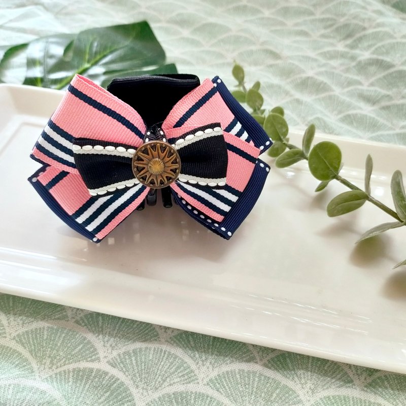 粉色手作抓夾香蕉夾彈簧夾-學院系列 - 髮夾/髮圈 - 其他材質 粉紅色