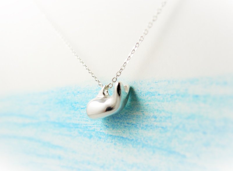 [Healing System] Handmade Cute Killer Whale Sterling Silver Necklace / Clavicle Chain / Gift / Anniversary / Valentine's Day - สร้อยคอทรง Collar - กระดาษ หลากหลายสี
