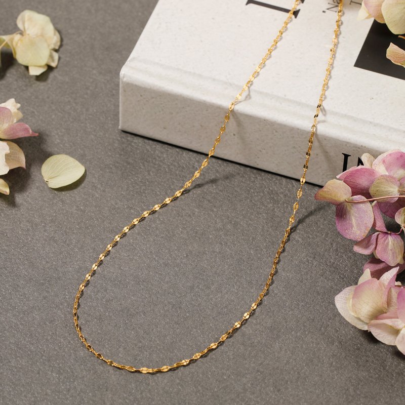 leaf chain magnet necklace GD Nickel-free magnet necklace Easy to put on and take off Simple chain necklace Gold - Collar Necklaces - Other Metals Gold