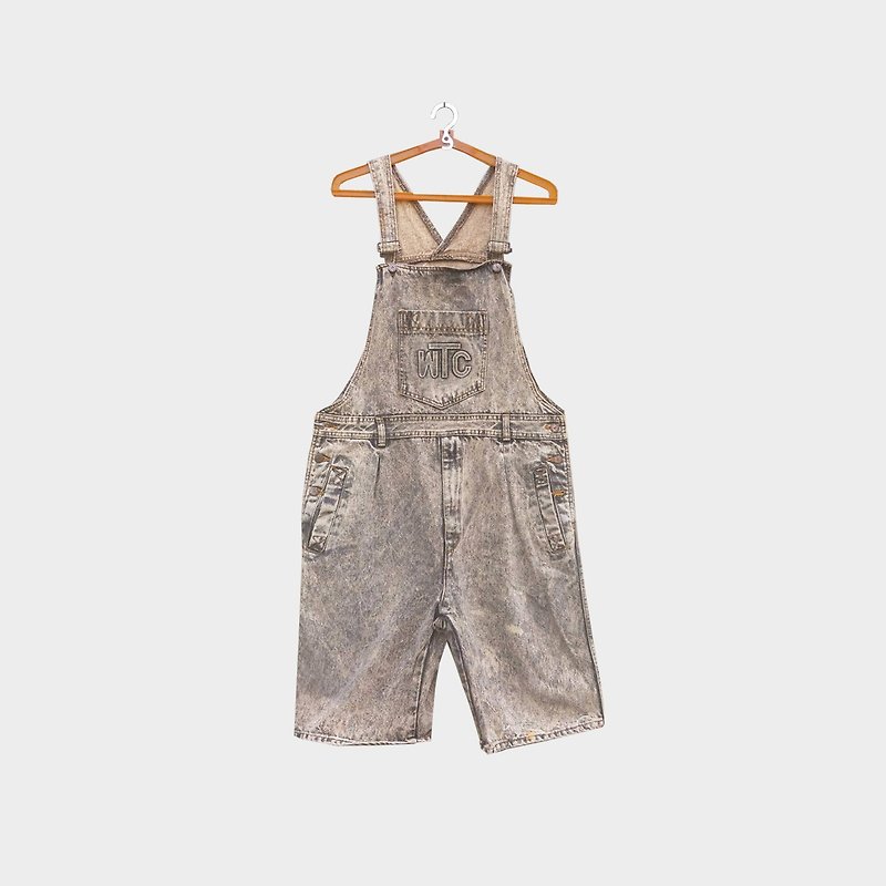 Dislocation vintage / stone wash cowboy suspenders cropped pants no.053 vintage - Overalls & Jumpsuits - Polyester Gray