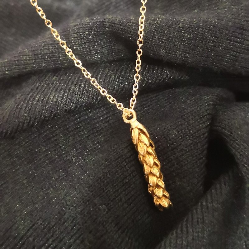 Araucaria Brass Pendant Bronze Plated Chain-Small - สร้อยคอ - ทองแดงทองเหลือง สีทอง