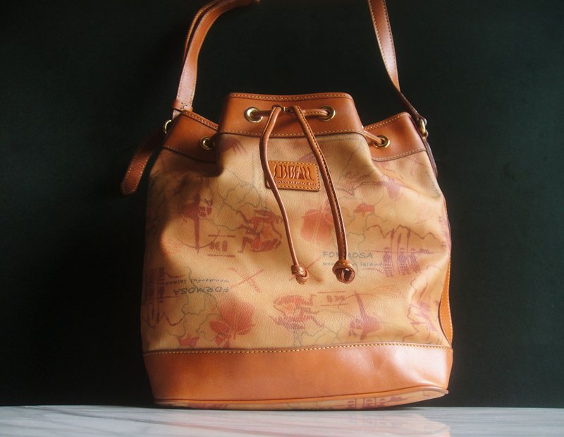 Glorious Era OLD ERA_Early second-hand old bag SOBDEALL leather bucket bag - กระเป๋าแมสเซนเจอร์ - วัสดุอื่นๆ 