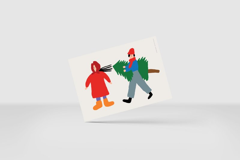 Couple - Tree boy card (A5/A6) - 卡片/明信片 - 紙 多色