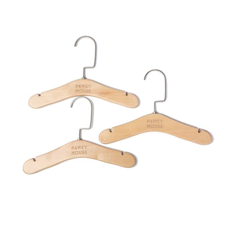 Pawky House 3 Hangers Set - Clothing & Accessories - Wood 