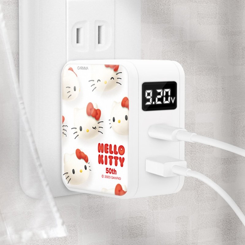 GARMMA Hello Kitty Type-C & USB PD dual-hole charger 50th anniversary - Phone Charger Accessories - Other Metals 