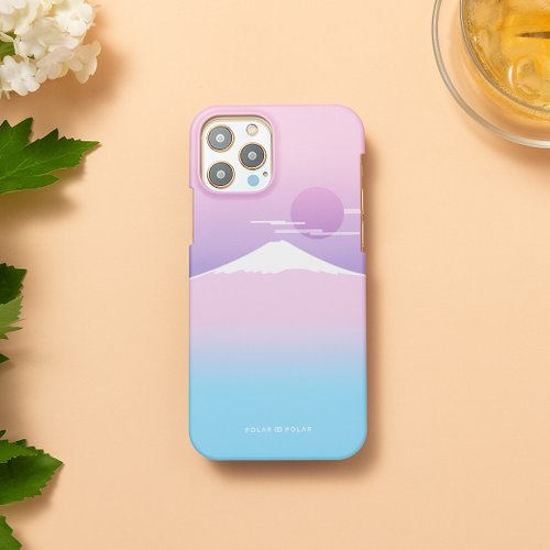 POLAR POLAR iPhone / Samsung 浪漫富士山 粉色 半包硬殼 手機殼【客製】