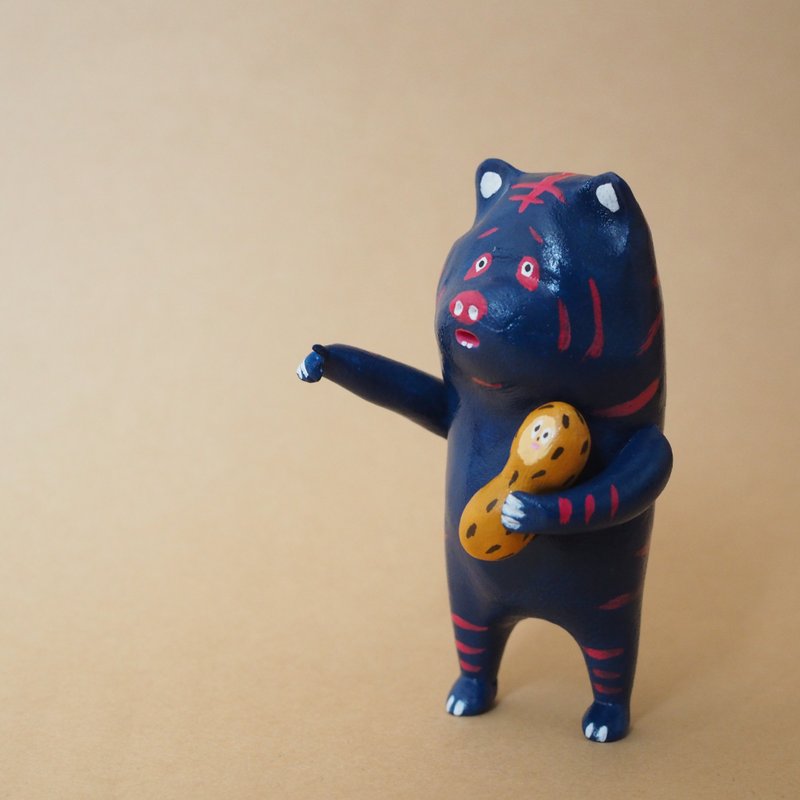 Tiger bear - 公仔/玩偶 - 黏土 藍色