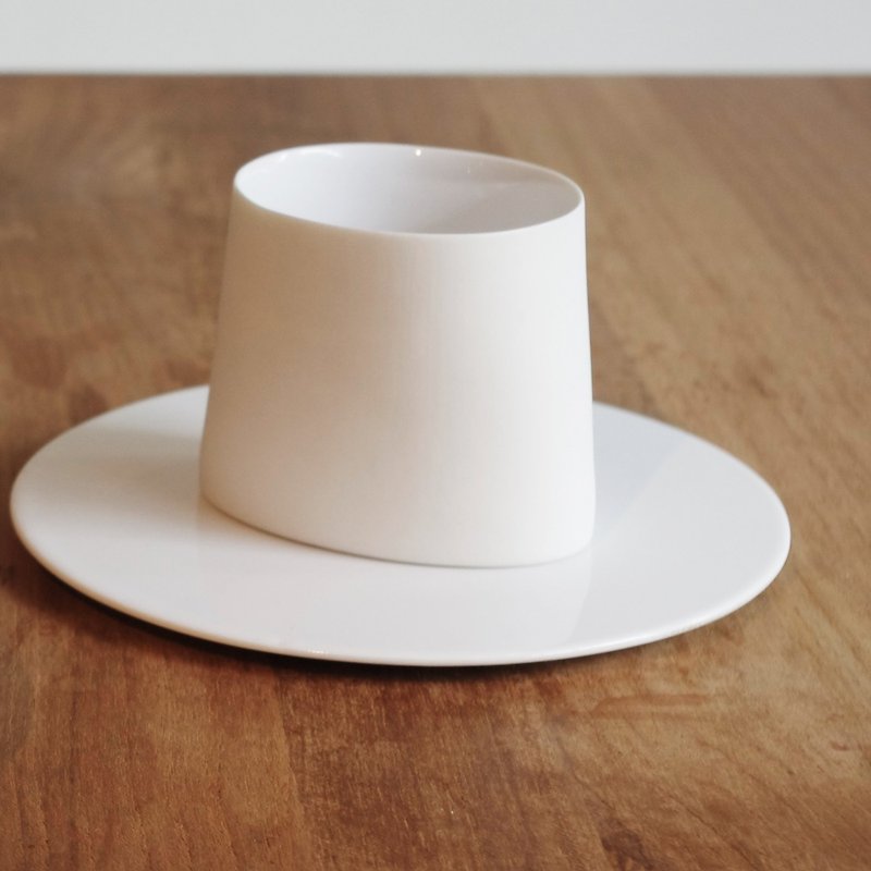 【3,co】口袋杯碟組(2件式) - 茶具/茶杯 - 瓷 白色