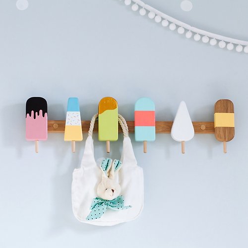 Pinguwood Wall hanger for kidsroom, baby wall hanger, cute hooks, gift, wooden hooks