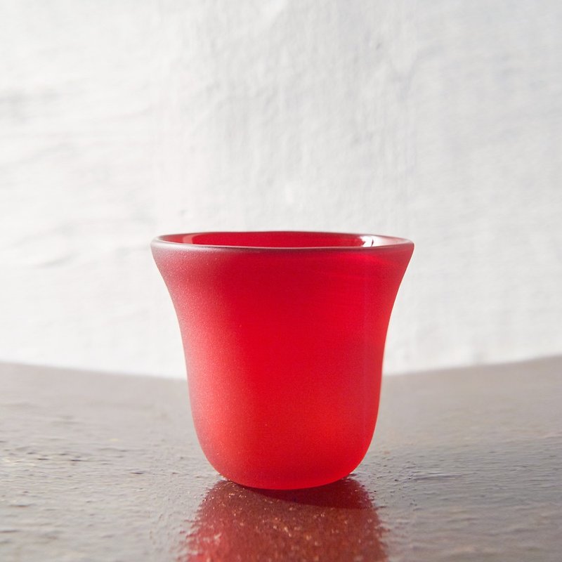 【3,co】手工彩色玻璃杯(小) - 紅 - 花瓶/花器 - 玻璃 紅色