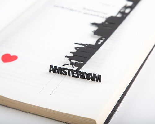 Design Atelier Article Metal bookmark Cityscape Amsterdam // Netherlands love //Free shipping worldwide