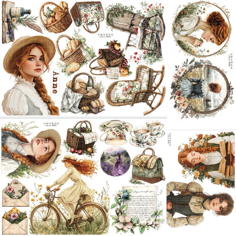 original sticker character sticker girl illustration sticker 0009 nakwon atelier - 貼紙 - 紙 