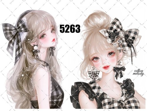 cotton-melody original sticker no.5263 人物ステッカー オリジナルステッカー オリジナル人物ステッカー 裝飾ステッカー cotton melody