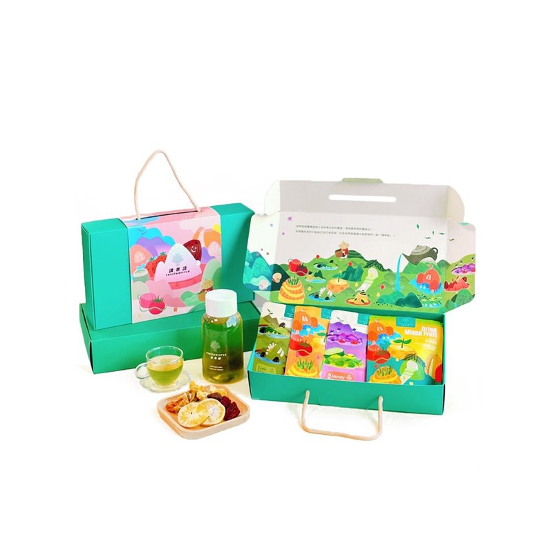 【講果語】茶香果韻ギフトボックス_ドライフルーツ&フルーツティー4種セット - ティーバッグ・茶葉 - その他の素材 多色