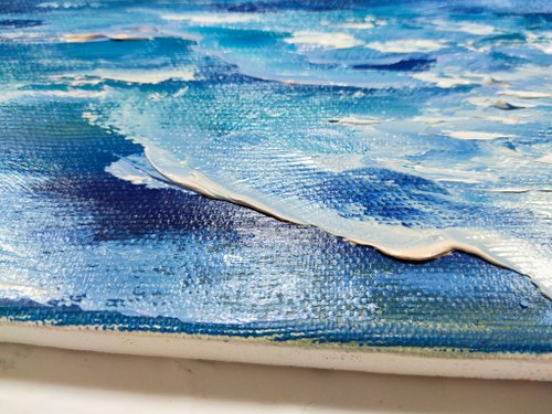 海の絵画波オリジナル アート油絵キャンバス - ショップ