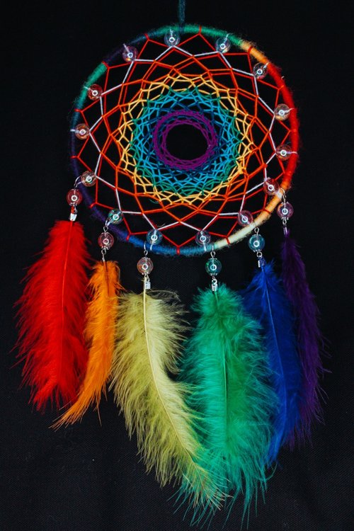 Mr.SkullyPop 純手工捕夢網 Handmade Dreamcatcher-【雙層彩虹】