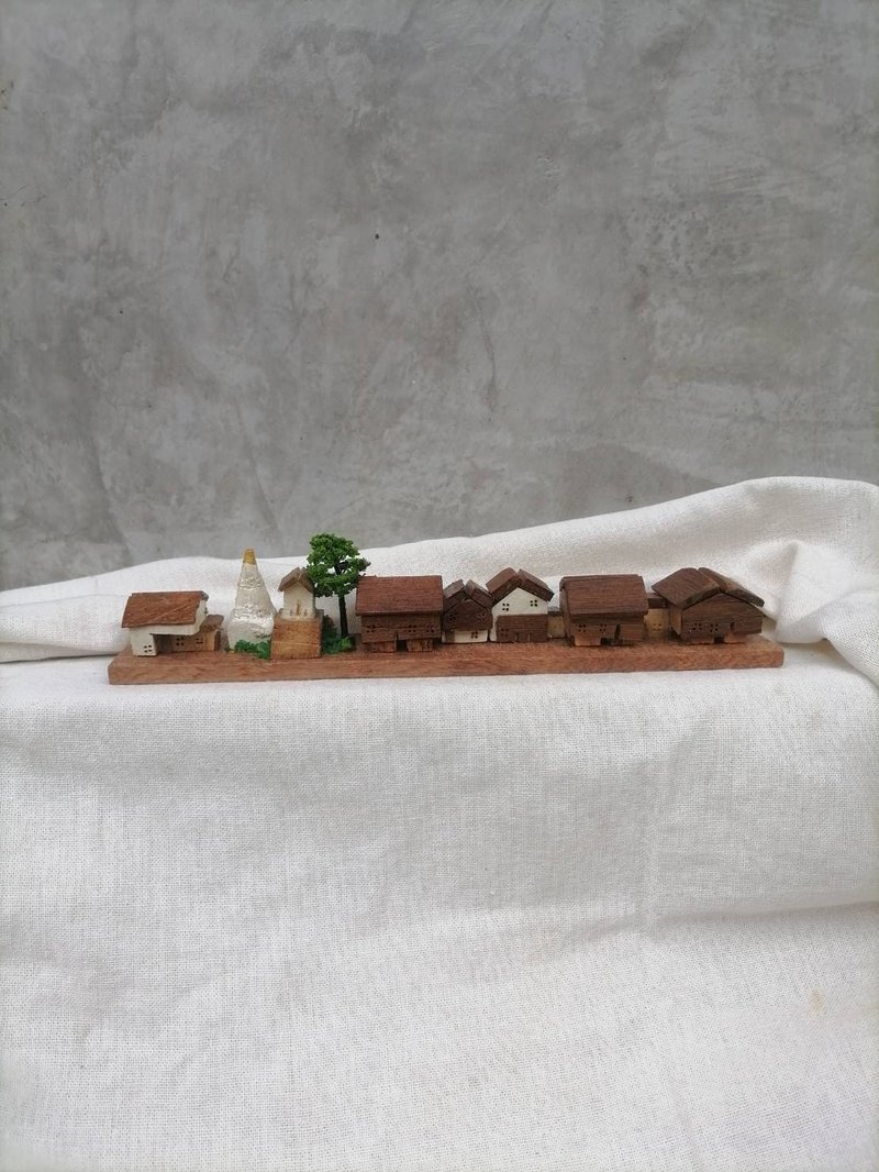 09-10 Chiang Mai wooden house set, uniquely crafted. For decoration. - Items for Display - Wood Multicolor