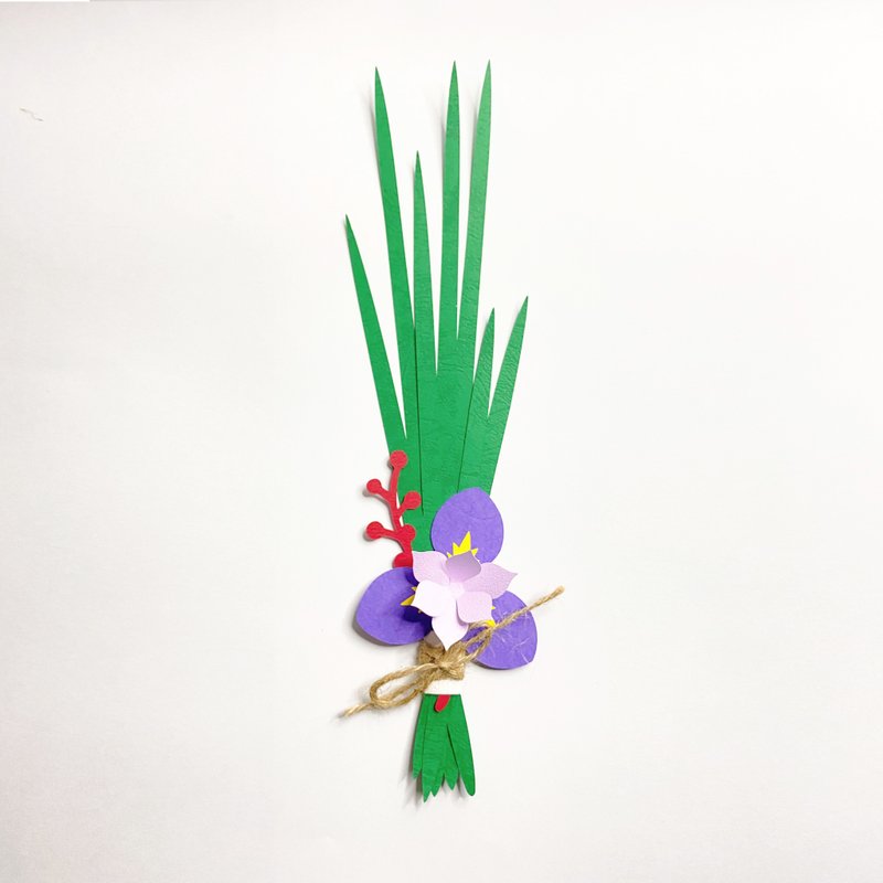 【鳶尾花束】立體紙雕材料包 - 木工/竹藝/紙雕 - 紙 紫色