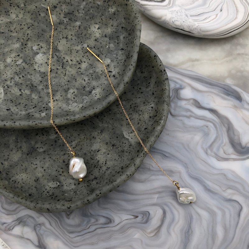 Long pearl earrings - Earrings & Clip-ons - Pearl White