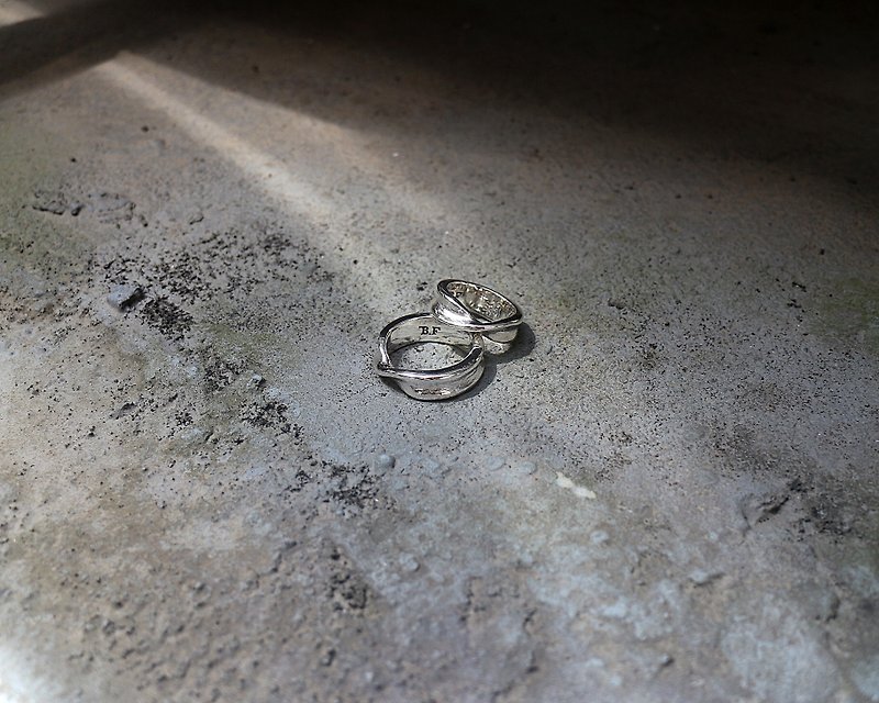 Valentine's Ring Activity sterling silver loop ring Loop - แหวนคู่ - เงินแท้ 