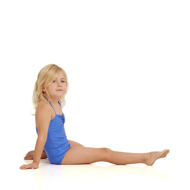 ABIGAIL 童裝: 褶紋連身泳衣 - 嬰兒/兒童泳衣 - 其他材質 藍色