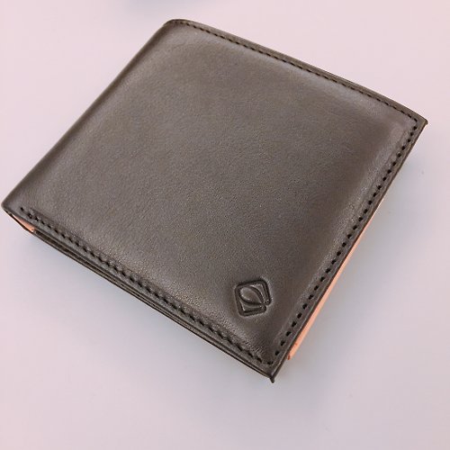 La Fede Leather 【客製化禮物】植鞣系列-RFID防盜抽取式短夾 經典黑