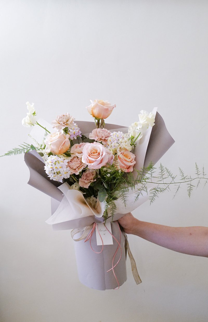 Mother's Day Limited - Peach Girl Bouquet - ช่อดอกไม้แห้ง - พืช/ดอกไม้ สีส้ม