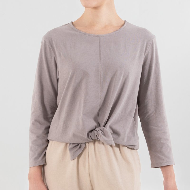 soufflé women's two-wear front slit top - 3 colors in total - Women's Tops - Cotton & Hemp Khaki