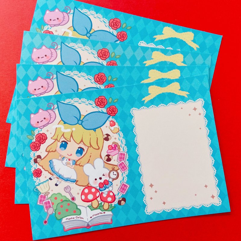 Light Blue Alice Memo - Envelopes & Letter Paper - Paper 