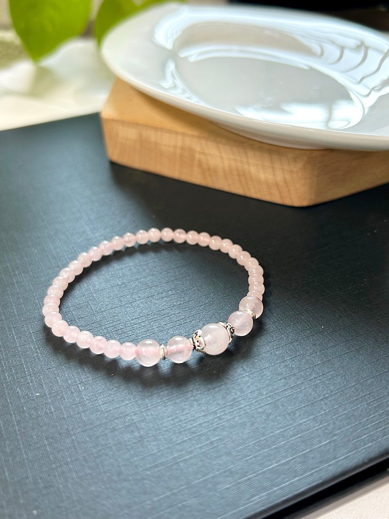 Rose Quartz 925 Silver Jewelry [Pink Pepe] Enhances Love - สร้อยข้อมือ - คริสตัล สึชมพู