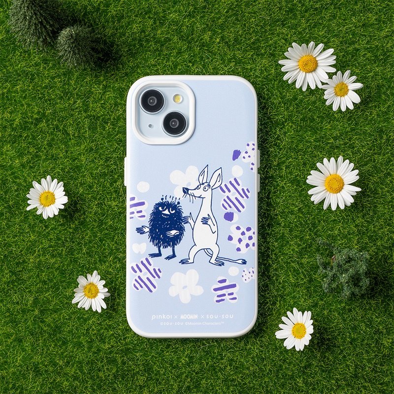 【Moomin x SOU・SOU】SolidX MagSafe兼容殼|史汀奇吸吸-綻放 - 手機殼/手機套 - 塑膠 白色