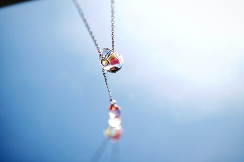 【Original_Colorful Fragrance Necklace】Japanese Hypoallergenic Material|Transparency|Simple Pendant| - สร้อยคอ - กระจกลาย หลากหลายสี