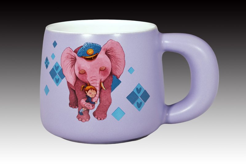 幾米 擁抱 日日馬克杯 大象(茄紫釉) - 咖啡杯/馬克杯 - 瓷 紫色